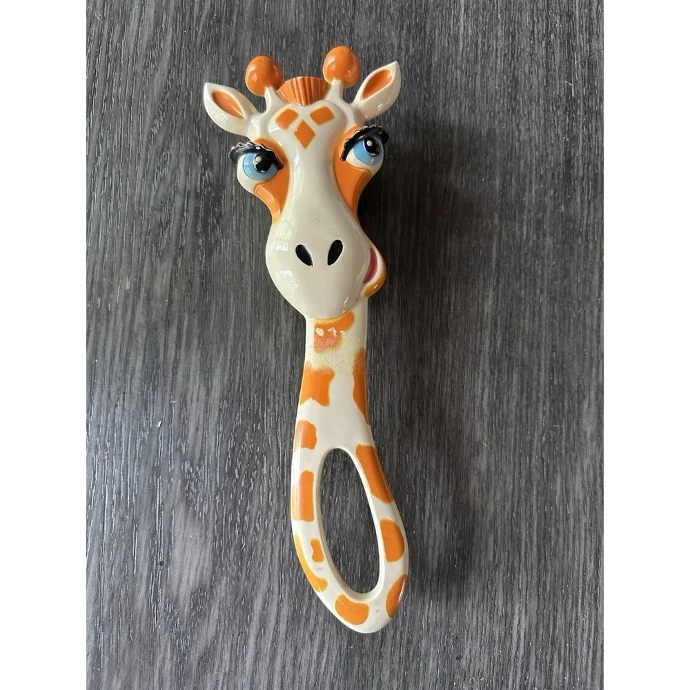 Vintage 1970s Avon‎ Giraffe Bath Brush Long Handle & Avon Zany Zebra Hair Brush